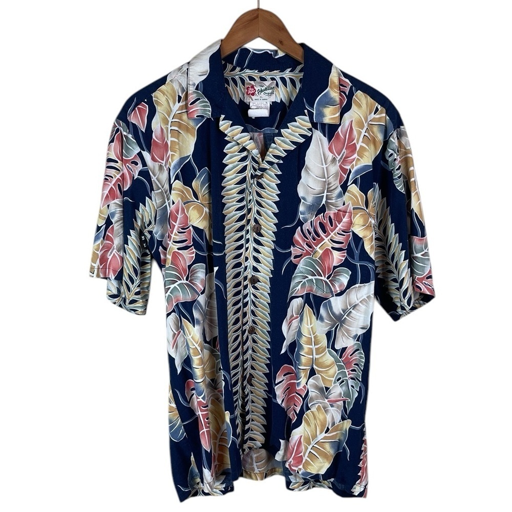 BF1553 Men’s Vintage Hilo Hattie Hawaiian Floral Beach Button Down Shirt XL